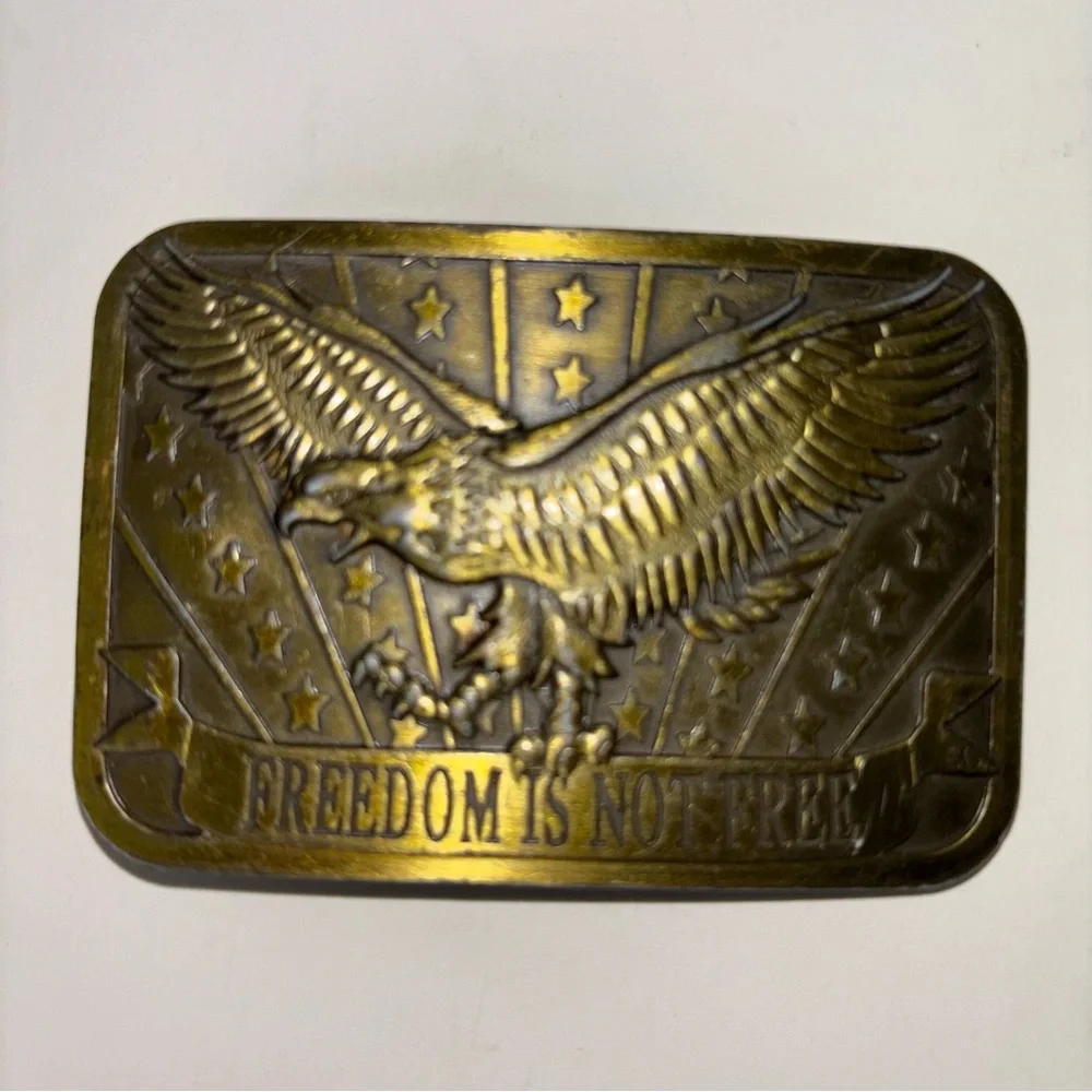 Freedom Is Not Free Belt Buckle Eagle Stars Stripes Patriot Sponsor 2014
